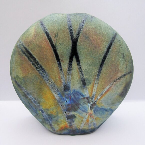 William K Turner Raku Art pottery Vase
